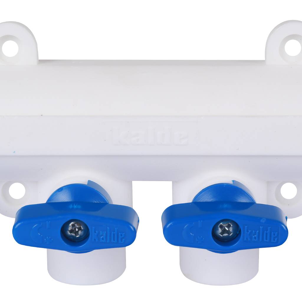 Коллектор с запорными кранами для полипропиленовых труб Kalde (4 выхода)