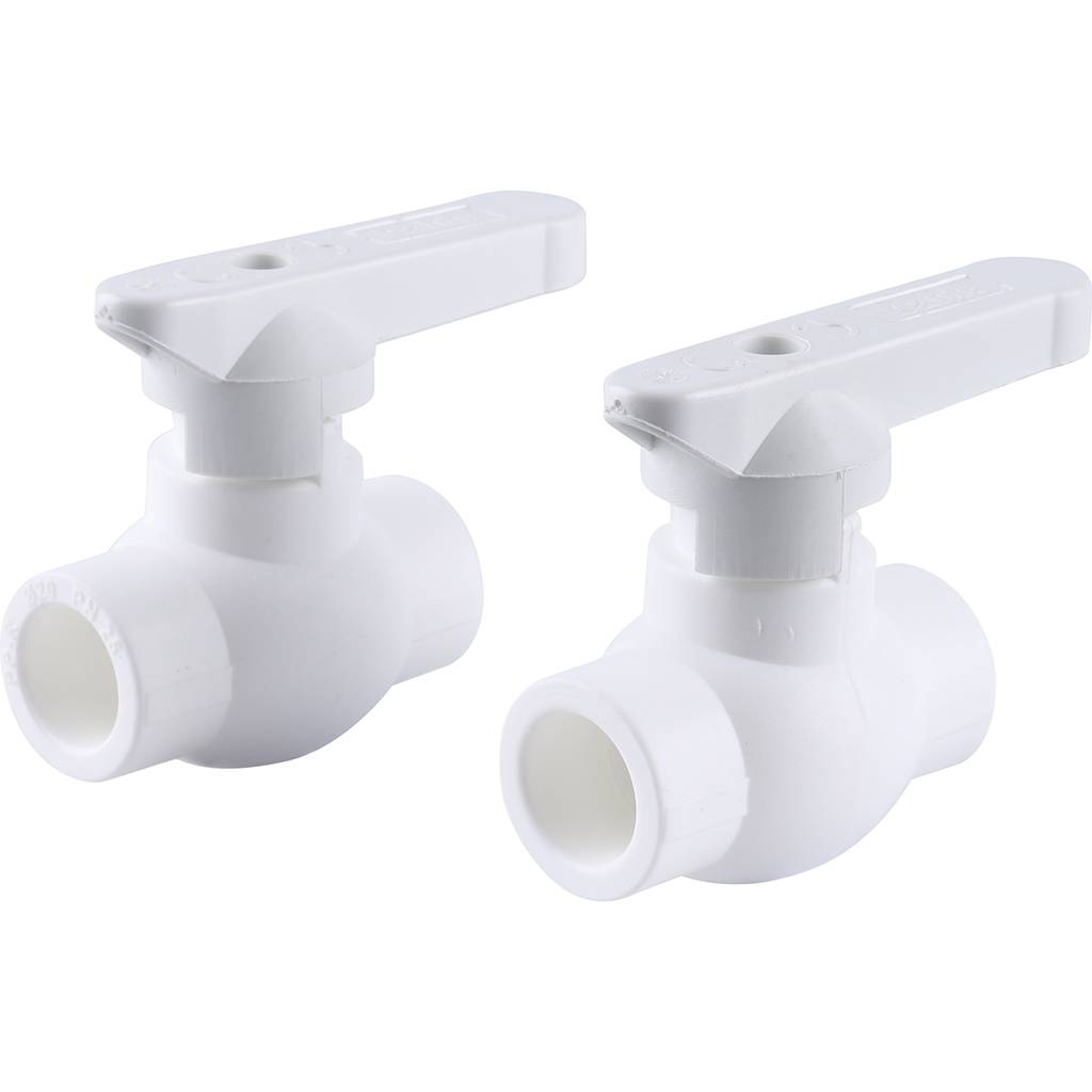 Кран шаровой Kalde d=20 для полипропиленовых труб под сварку (цвет белый), 3242-vlb-200003