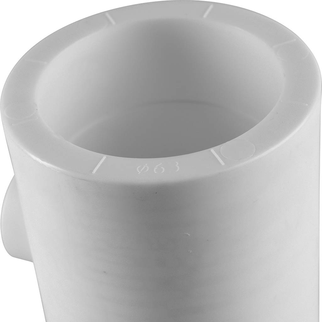 Тройник переходной Политэк 63х20х63 для полипропиленовых труб под сварку (цвет белый), 9300632063