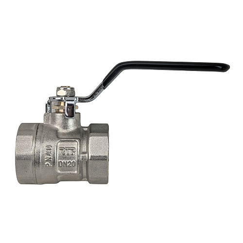 Кран шаровой ГОСТ ручка рычаг, латунь, внутренняя/внутренняя резьба  3/4,PN40 никель, RTP