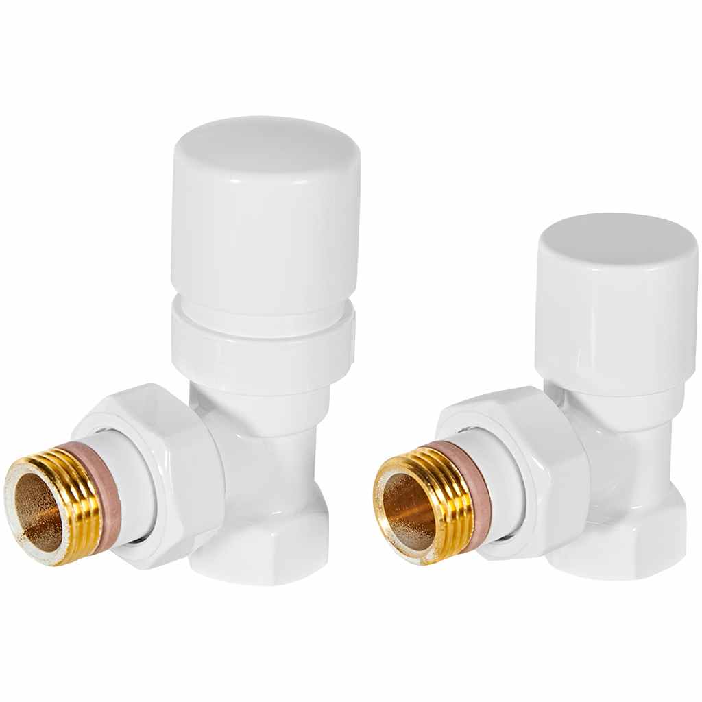 Комплект клапанов термостатических STOUT Design белый, угловой 1/2, SVTDK-0002-000015W