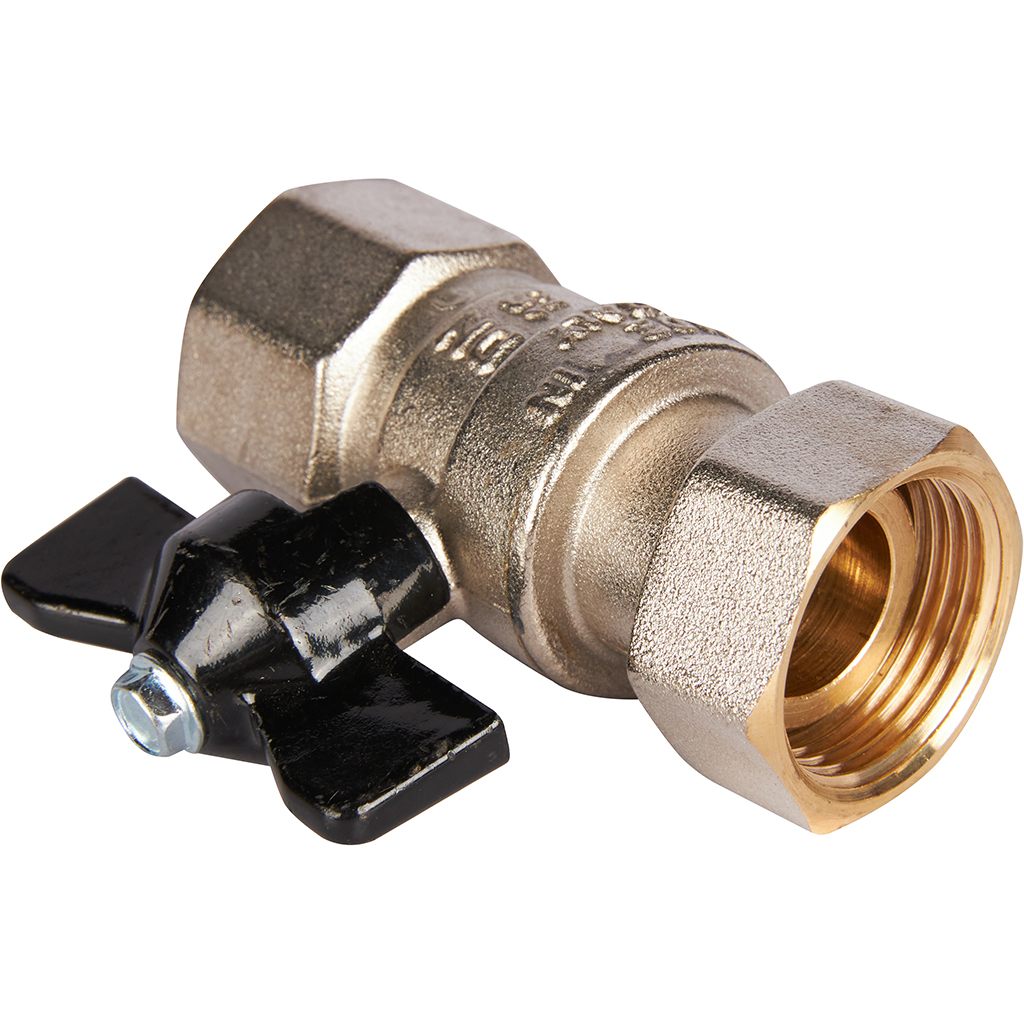 Кран шаровой STOUT с накидной гайкой ВР/накидная гайка, ручка бабочка 3/4x3/4, SVB-0009-000020