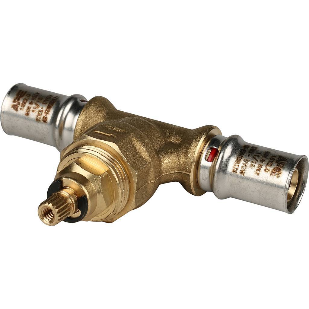 Вентиль с хромированной ручкой STOUT 16х16 для металлопластиковых труб прессовой, SFP-0014-001616