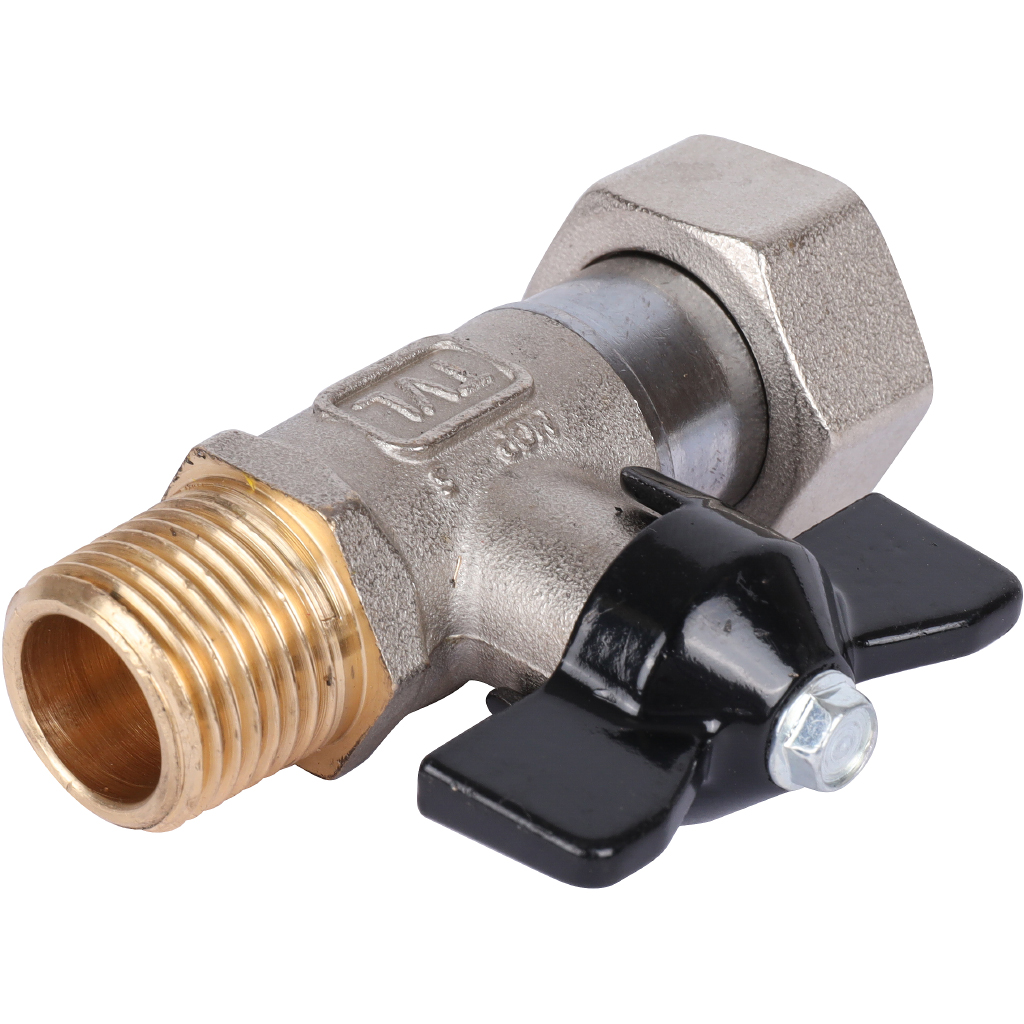 Кран шаровой STOUT 1/2x3/4 с накидной гайкой, НР/накидная гайка, ручка бабочка, SVB-1009-001520