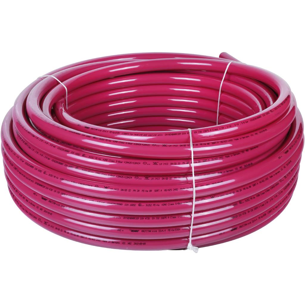 Труба отопительная РЕХАУ RAUTITAN pink 32х4,4 мм, бухта 50 м из сшитого полиэтилена PEX, 11360721050