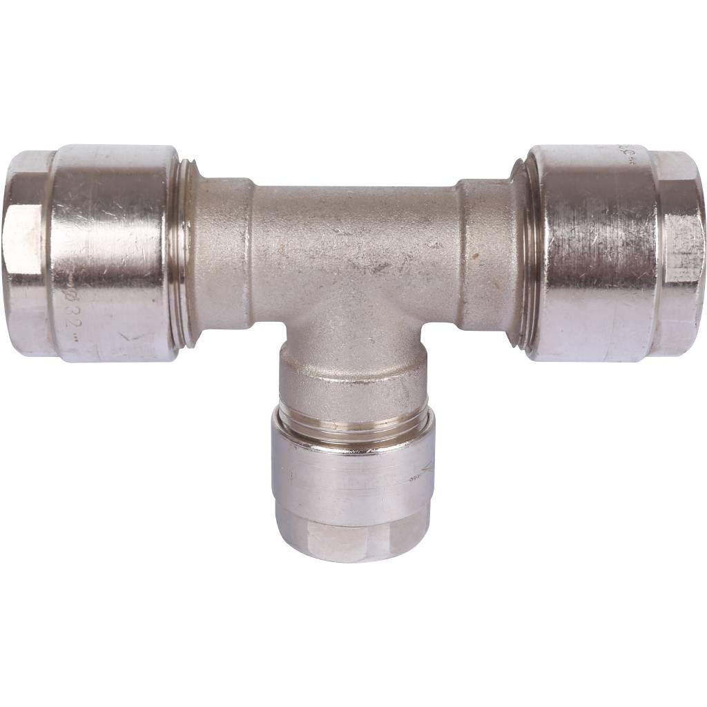 Тройник переходной Prandelli Multyrama (32.3х26.3х32.3) для металлопластиковых труб винтовой, 103.31.76.7