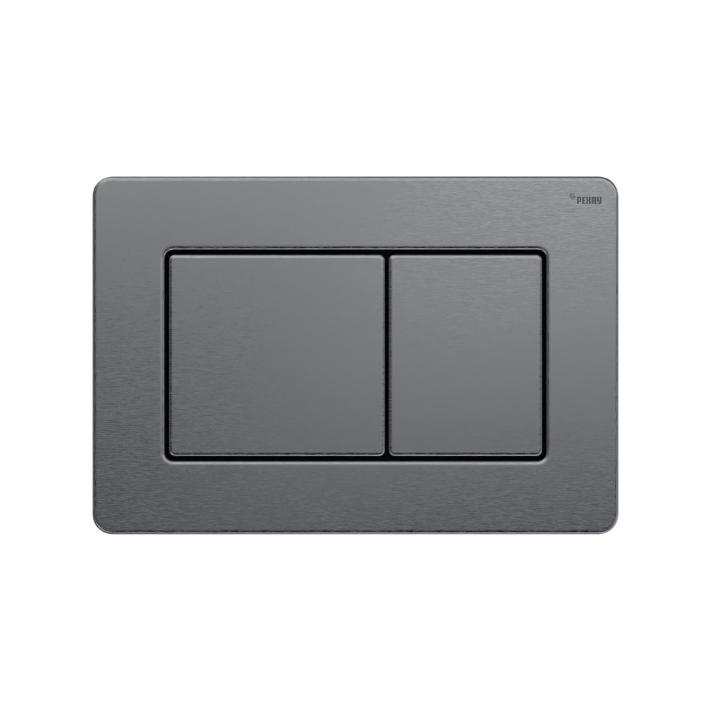 Панель смыва РЕХАУ NOVA PUBLIC антивандальная с прямоугольными клавишами с покрытием против отпечатков пальцев, нержавеющая сталь, брашированный графитовый, матовый, 19102821001