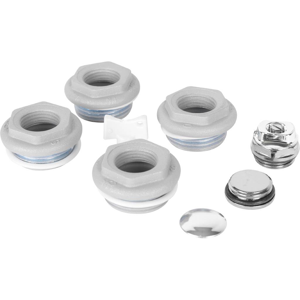 Присоединительный набор для радиатора Global 011046 08 KIT 1/2 (цвет cod.08 grigio argento opaco metallizzato (серый)), A046KIT1/208