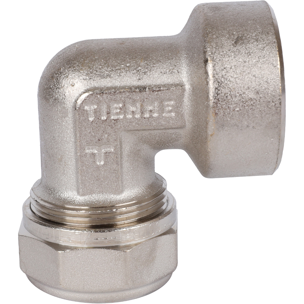 Угольник TIEMME с внутренней резьбой (26х3.0х1) для металлопластиковых труб винтовой, 1600052