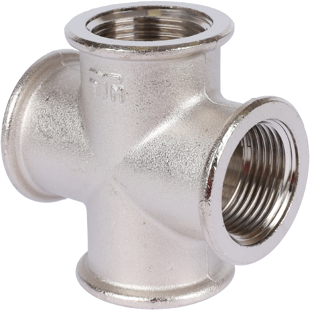 Крестовина TIEMME никелированная ВВ 3/4 для стальных труб резьбовой, 1500304