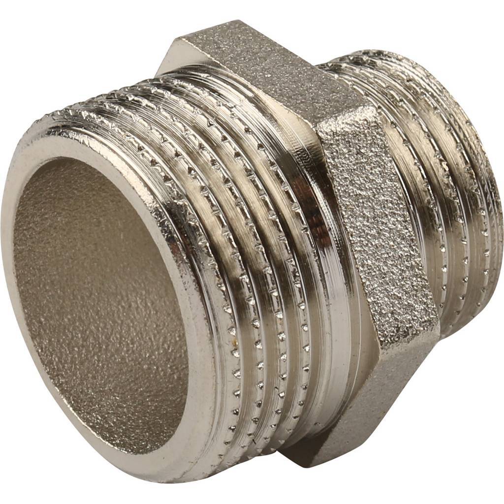 Ниппель HH TIEMME никелированный 1х3/4 для стальных труб резьбовой, 1500157