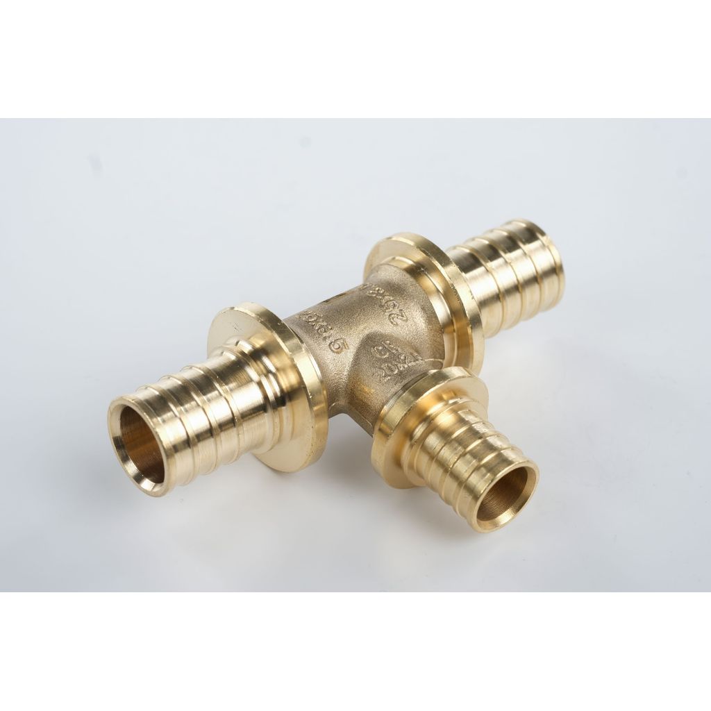 Тройник РЕХАУ с уменьшенным боковым проходом 25-20-25 MX для труб из сшитого полиэтилена аксиальный