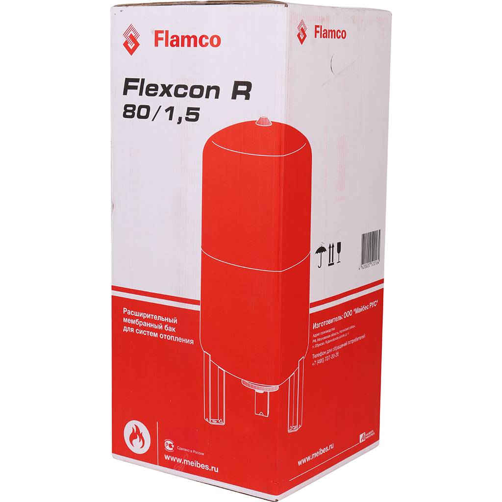 Расширительный бак Flamco Flexcon R (теплоснабжение/холодоснабжение) Flexcon R 80л/1,5 - 6bar, 16083RU
