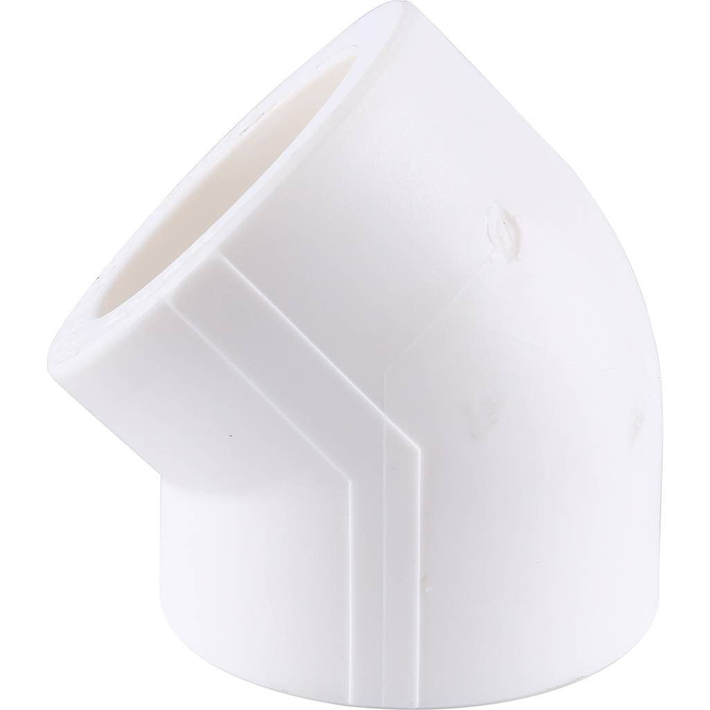 Угольник 45* Kalde d=50 для полипропиленовых труб под сварку (цвет белый), 3212-elb-500045