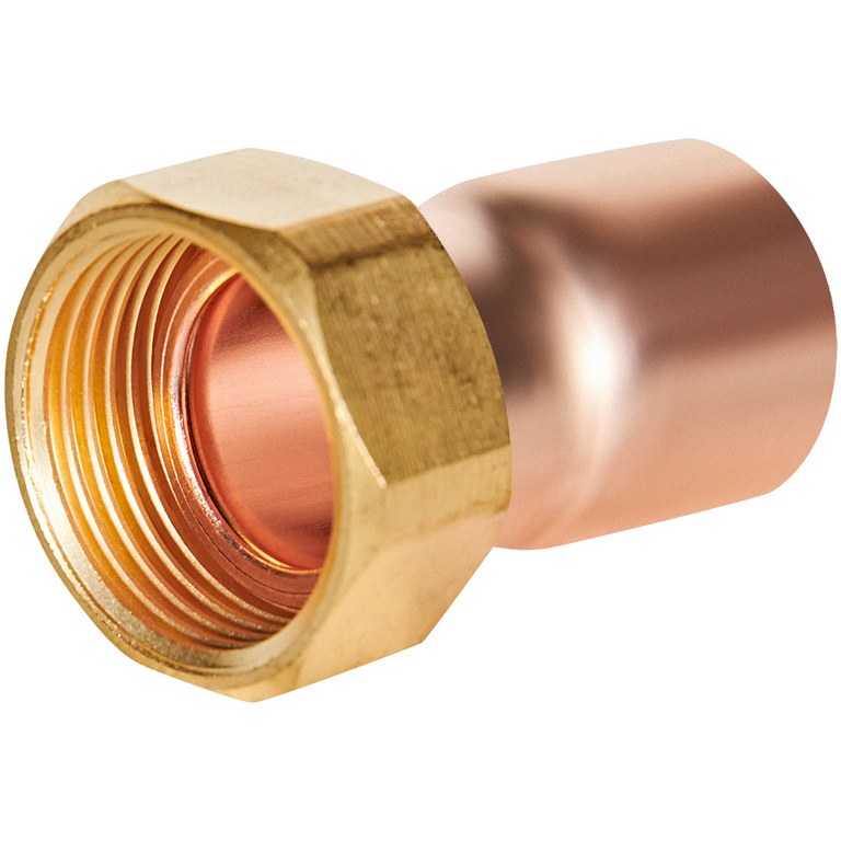 Переход JINTIAN ВП-ВР 22x3/4 с накидной гайкой из меди под пайку, JT-153592234