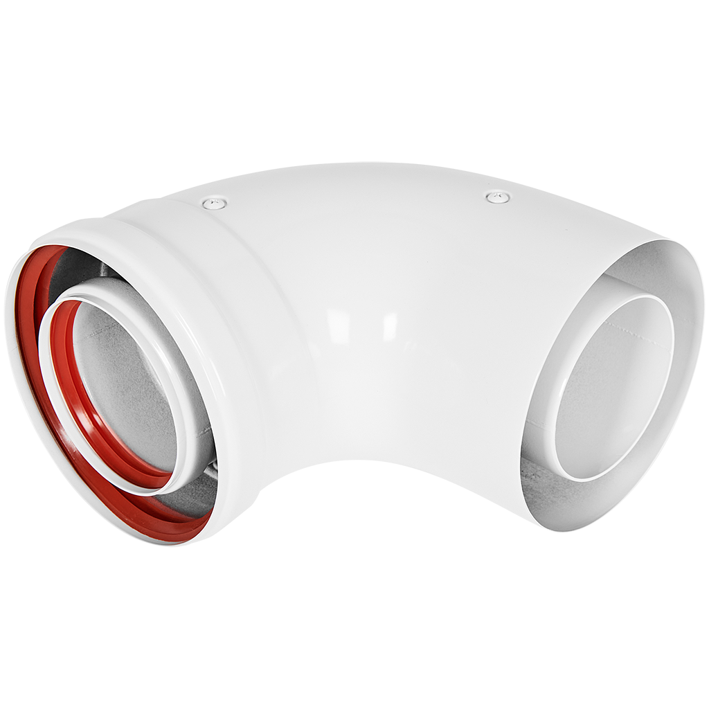 Отвод 90° традиционный коаксиальный ROMMER D80(п-м)/125(п-м)