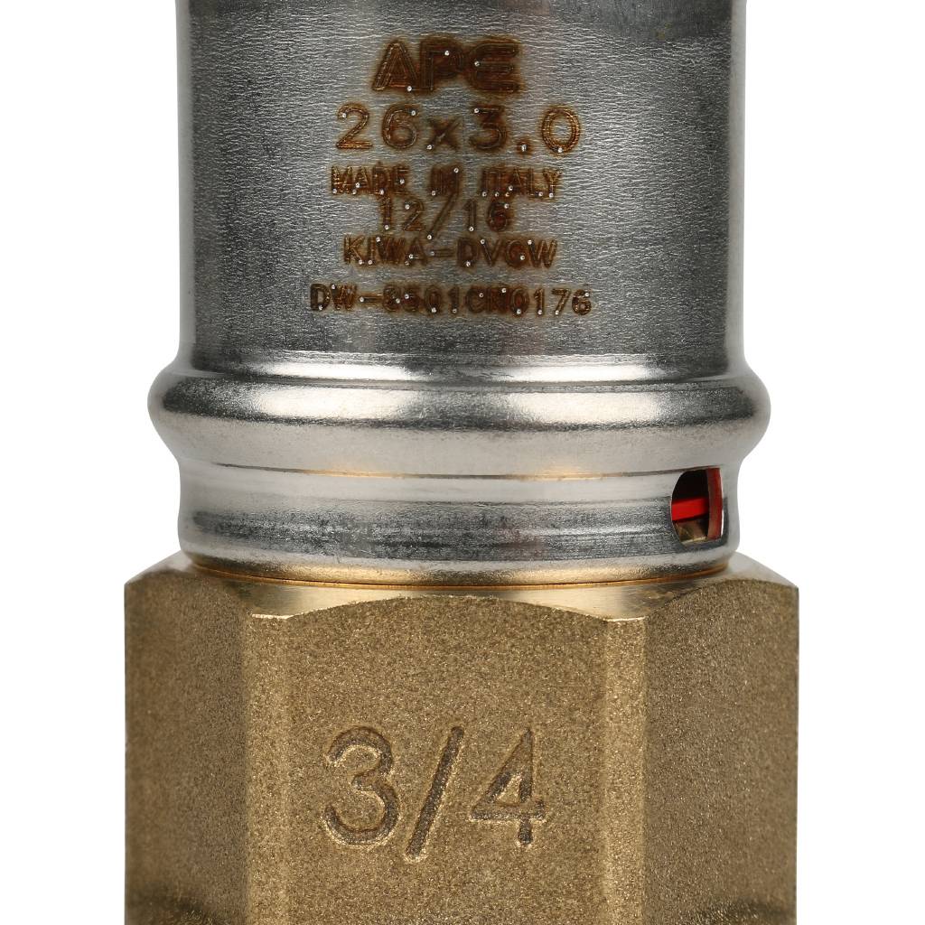 Переходник STOUT с внутренней резьбой 3/4 х26 для металлопластиковых труб прессовой, SFP-0002-003426