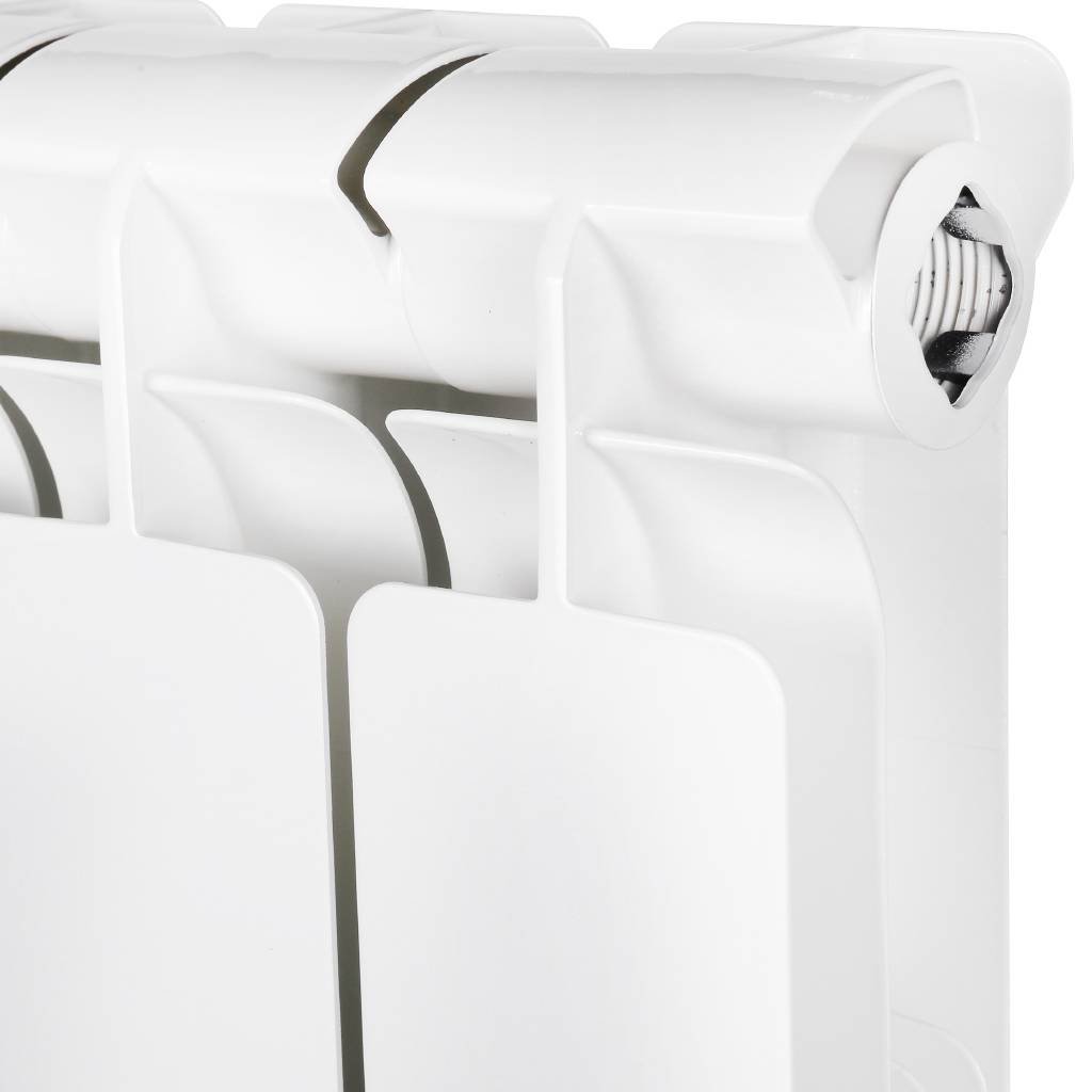 Радиатор алюминиевый STOUT Bravo 500 4 секции нижнее правое подключение (белый RAL 9010), SRA-0120-050004