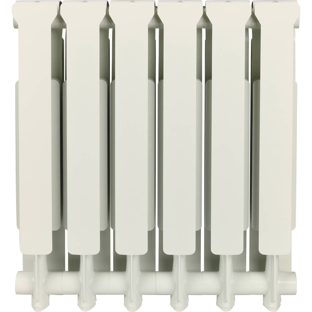 Радиатор алюминиевый STOUT Bravo 500 6 секций боковое подключение RAL9010, SRA-0110-050006