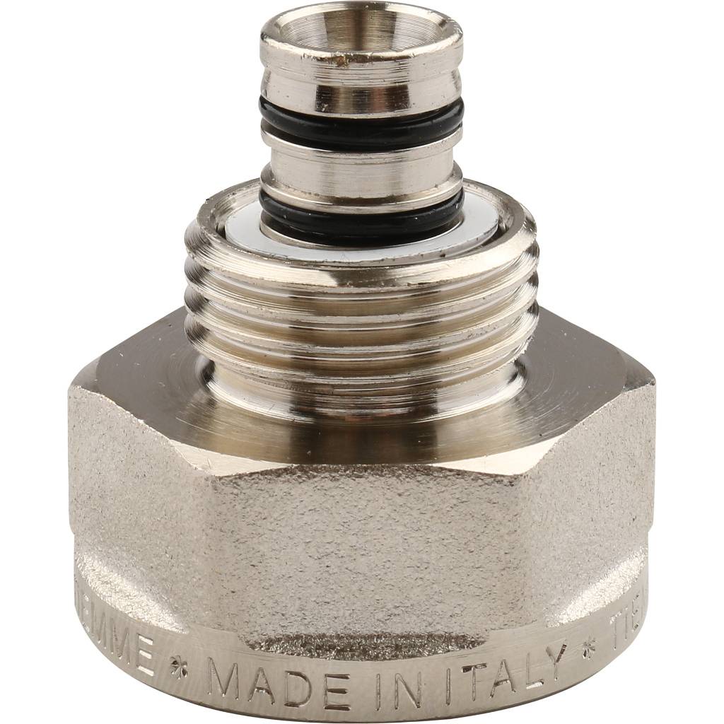 Муфта TIEMME с внутренней резьбой (16х2.0х3/4) для металлопластиковых труб винтовой, 1600035