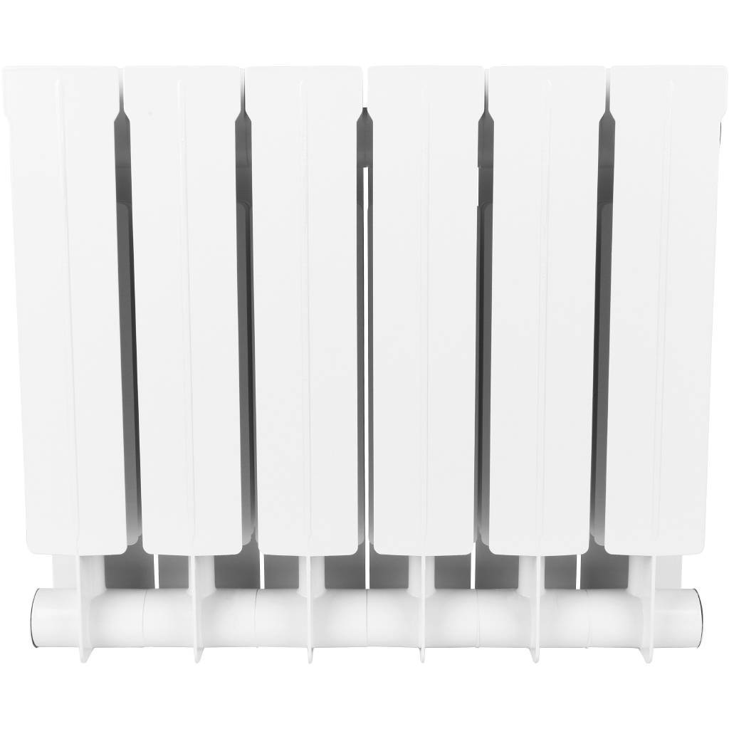 Радиатор биметаллический STOUT STYLE 350 6 секций боковое подключение (белый RAL 9010), SRB-0110-035006