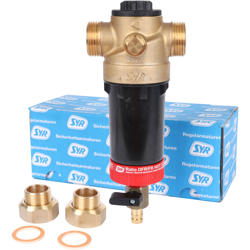 Фильтр с обратной промывкой SYR Ratio FR-Н DN 20 для горячей воды, 5315.20.003