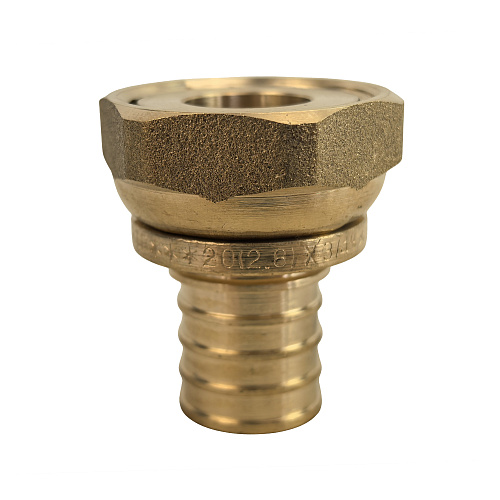 Муфта с накидной гайкой аксиальная, латунь,20х3/4, желтый, RTP