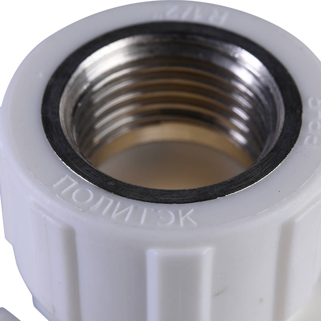 Настенный комплект Политэк 25х1/2 с внутренней резьбой для смесителя для полипропиленовых труб под сварку (цвет белый)
