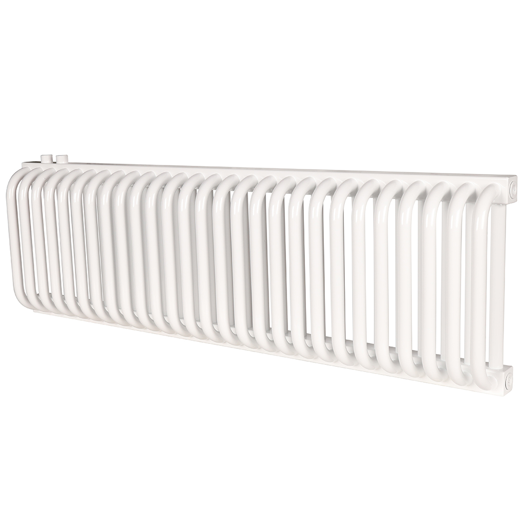 2-х трубчатый радиатор стальной ROMMER RST 2030/27 секций нижнее правое подключение RAL9016, RST-203027-020