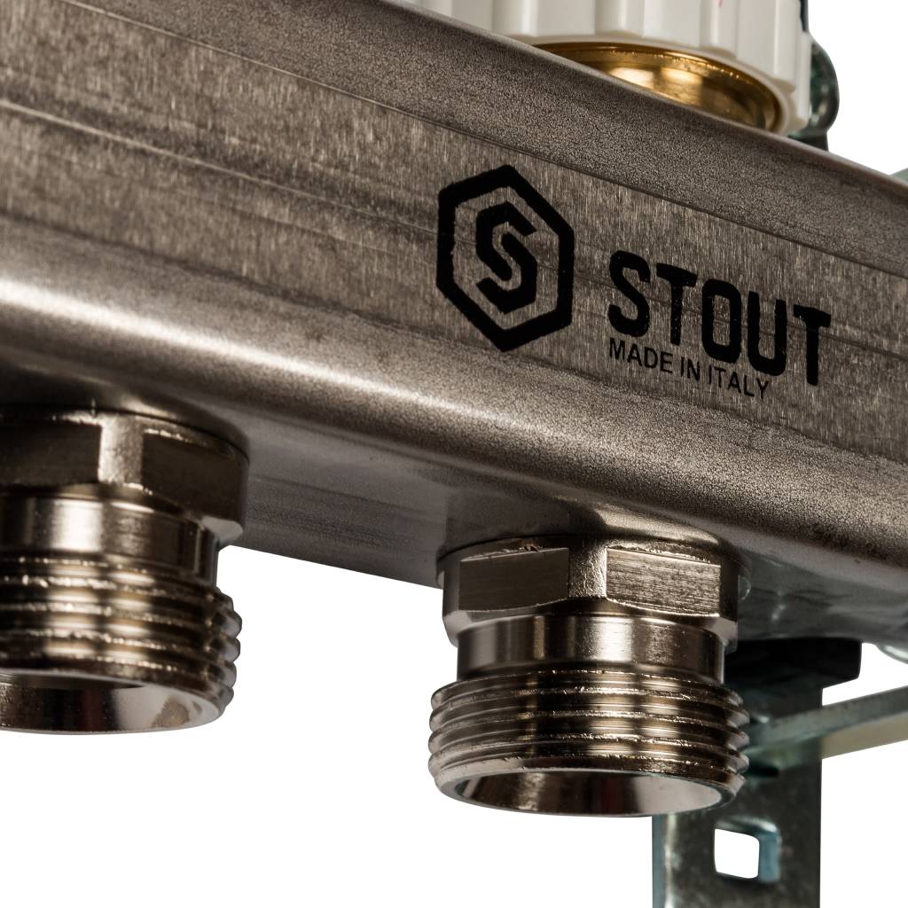 Коллектор из нержавеющей стали с расходомерами STOUT 12 выходов