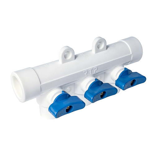 Коллектор с шаровым краном универсальный PPR 25х20/3, RTP