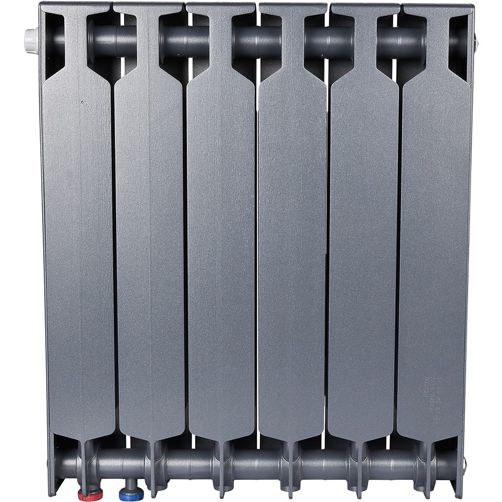 Радиатор биметаллический RIFAR SUPReMO VENTIL 500 SVR 6 секций нижнее правое подключение (Цвет ТИТАН), 4RS50.VR-6-TI