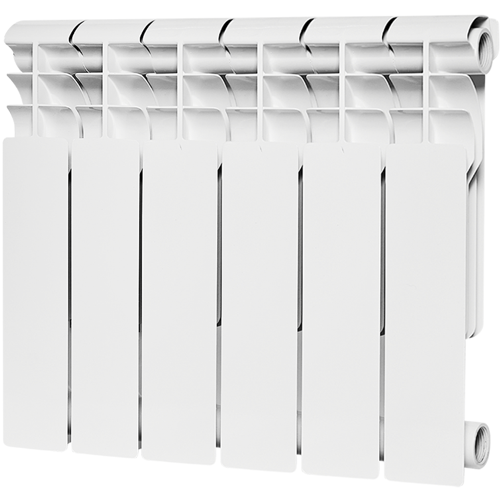 Радиатор биметаллический ROMMER Profi BM 350 6 секций боковое подключение (BI350-80-80-130) (RAL9016), RBM-1210-035006