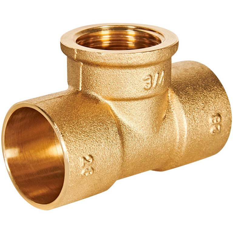 Тройник JINTIAN ВП-ВР-ВП 28x3/4x28 из латуни под пайку, JT-141302834