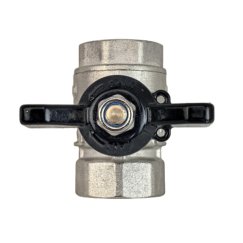 Кран шаровой ГОСТ ручка бабочка, латунь, внутренняя/внутренняя резьба 1,PN40 никель, RTP