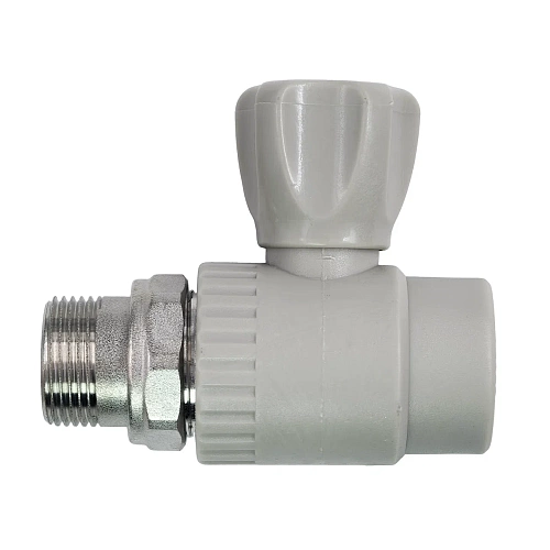 Кран шаровой для радиатора прямой PPR 25х3/4,  серый, РТП