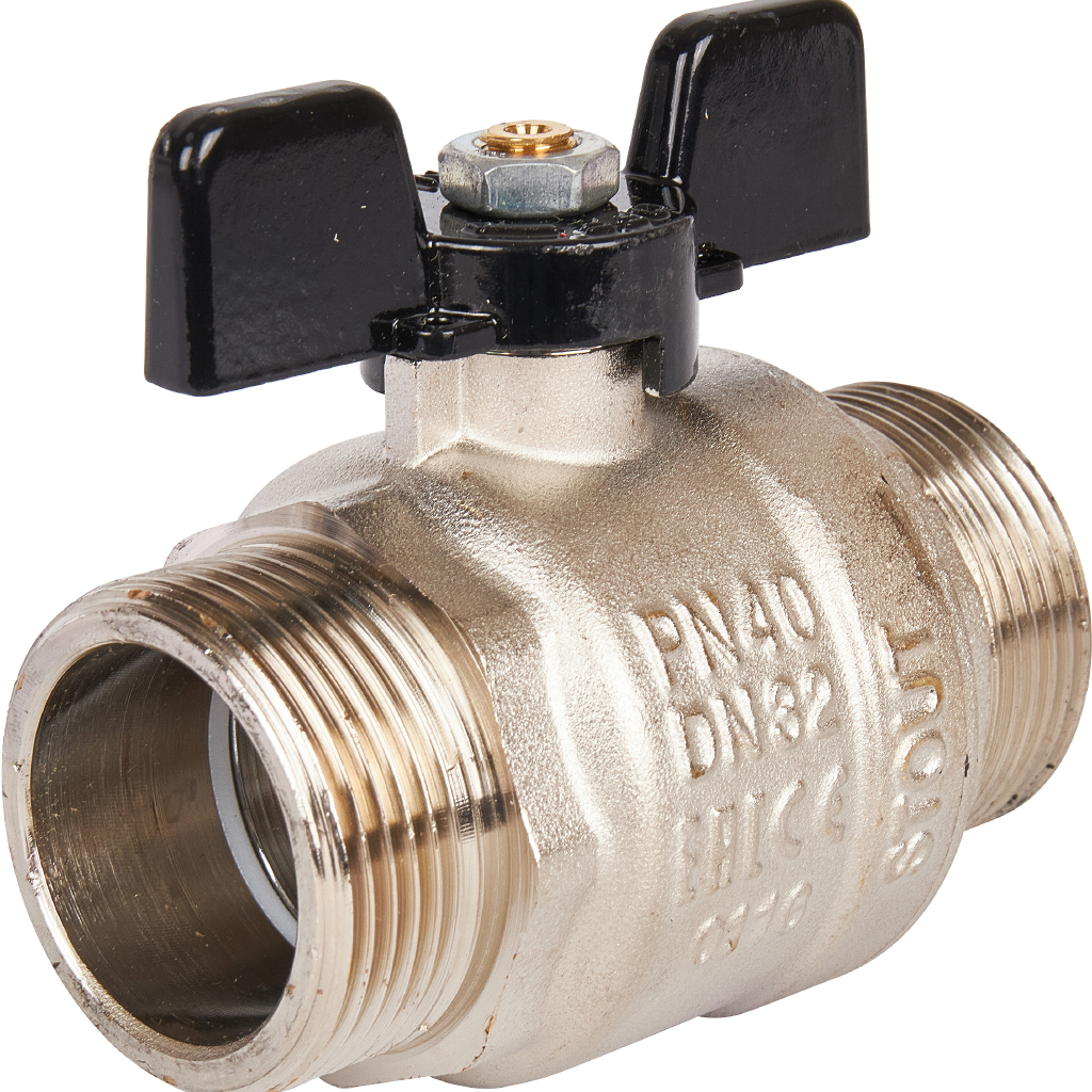 Кран шаровой STOUT полнопроходной, НР/НР, ручка бабочка 1 1/4, SVB-0006-000032