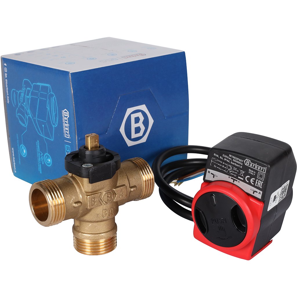 Трехходовой зональный клапан STOUT SVM-0170 с сервоприводом 230V и кабелем 1м НР 1