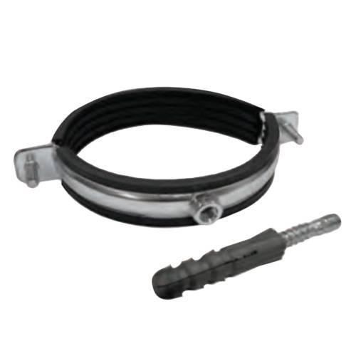 Хомут Sinikon мет. 4 (106-111) с шумопоглощающий  200 с анкерной шпилькой М12/60 мм и стеновой пластиной, КM400.R