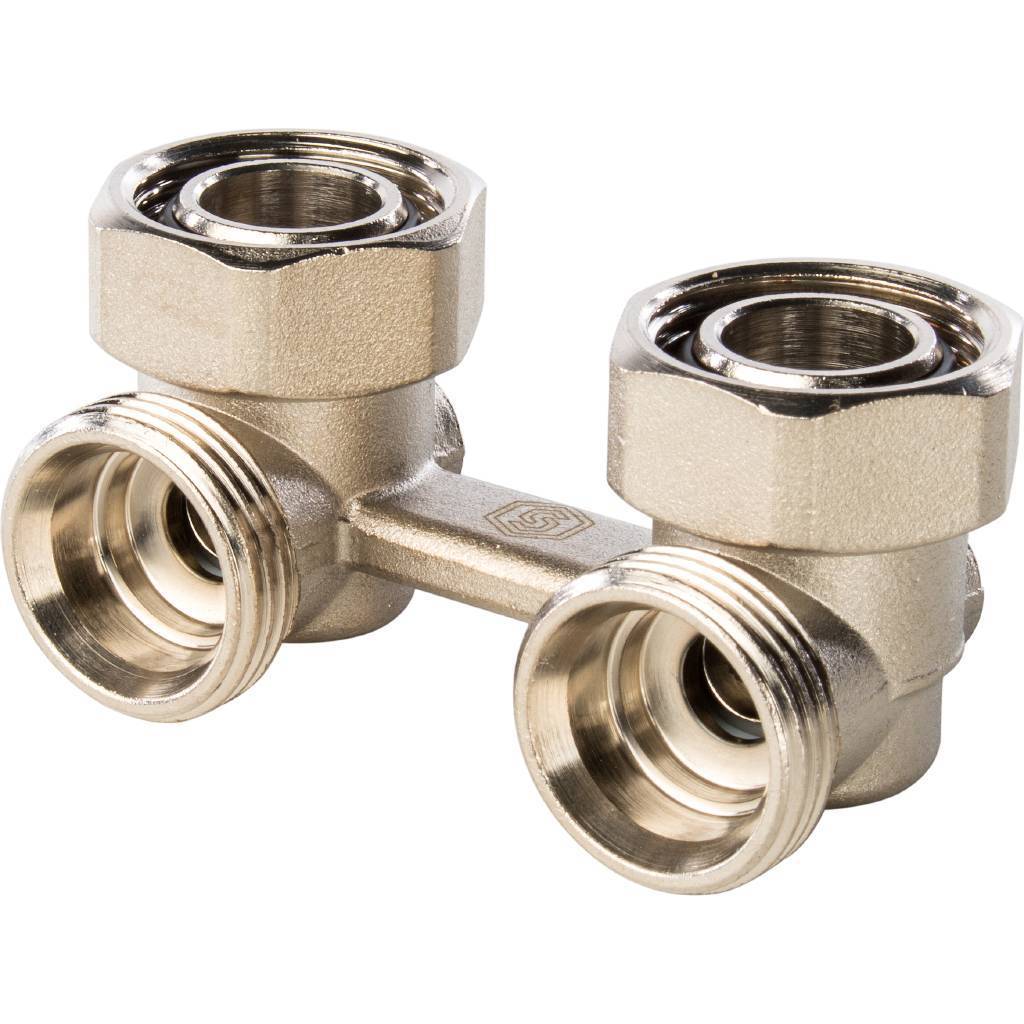 Узел нижнего подключения радиатора STOUT для двухтрубной системы, угловой  3/4, SVH-0004-000020