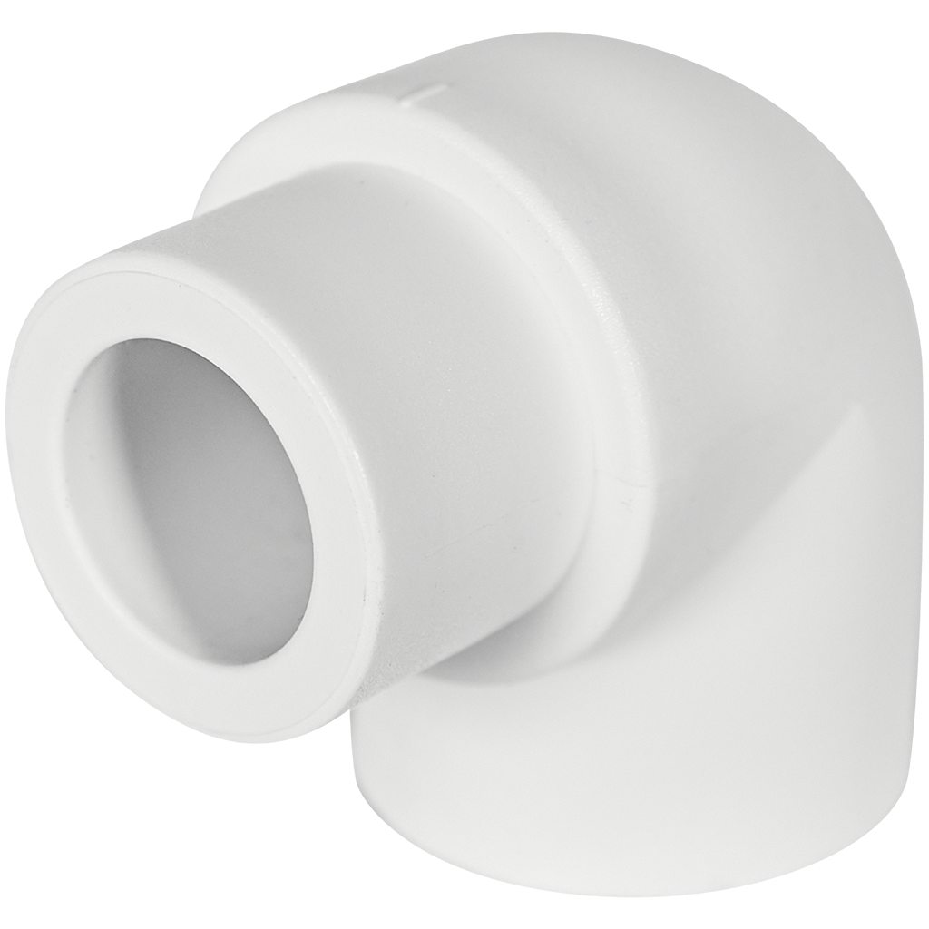 Угольник 90* Политэк d=25 внутр./наруж.  для полипропиленовых труб под сварку (цвет белый)