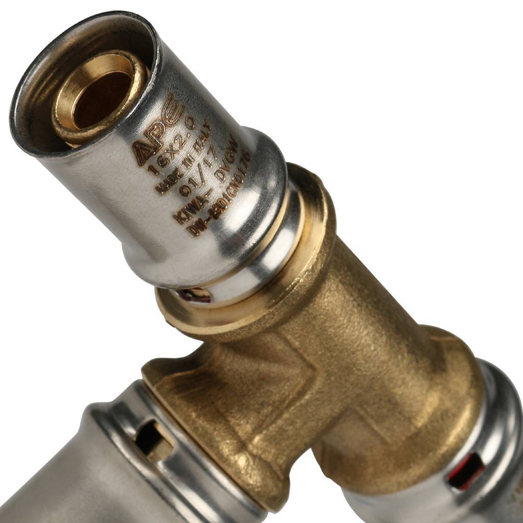 Тройник переходной STOUT 20х20х16 для металлопластиковых труб прессовой, SFP-0005-202016