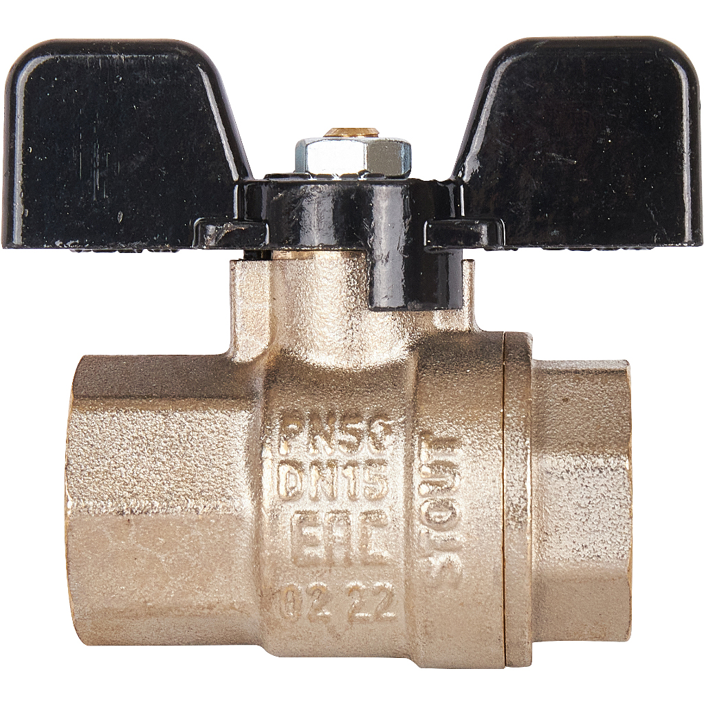 Кран шаровой STOUT полнопроходной, ВР/ВР, ручка бабочка 1/2