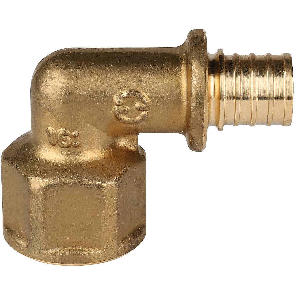 Угольник-переходник STOUT с внутренней резьбой 16xG 1/2 для труб из сшитого полиэтилена аксиальный, SFA-0006-001612