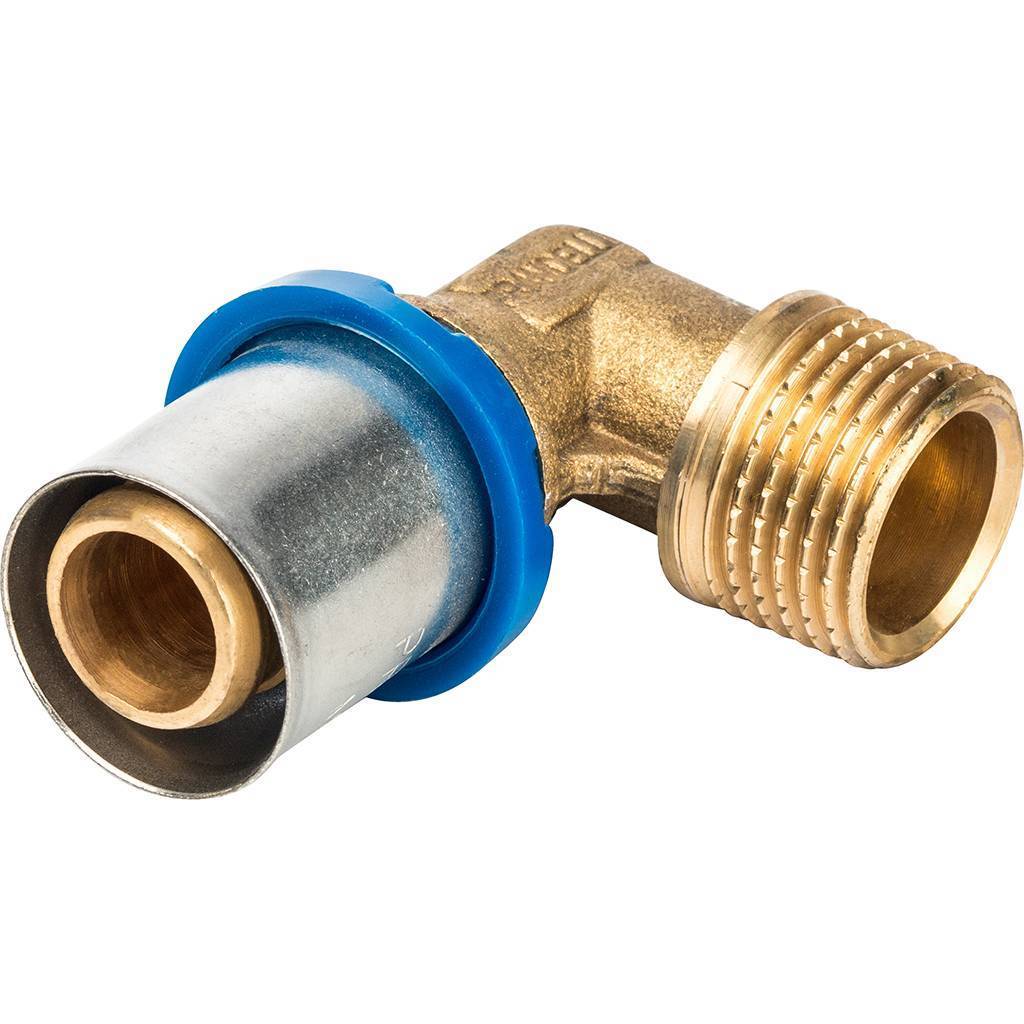 Угольник Prandelli Multyrama 90 (наруж. резьба, 20х2,0x1/2 профиль H, TH, U для металлопластиковых труб прессовой, 509.05.52.0