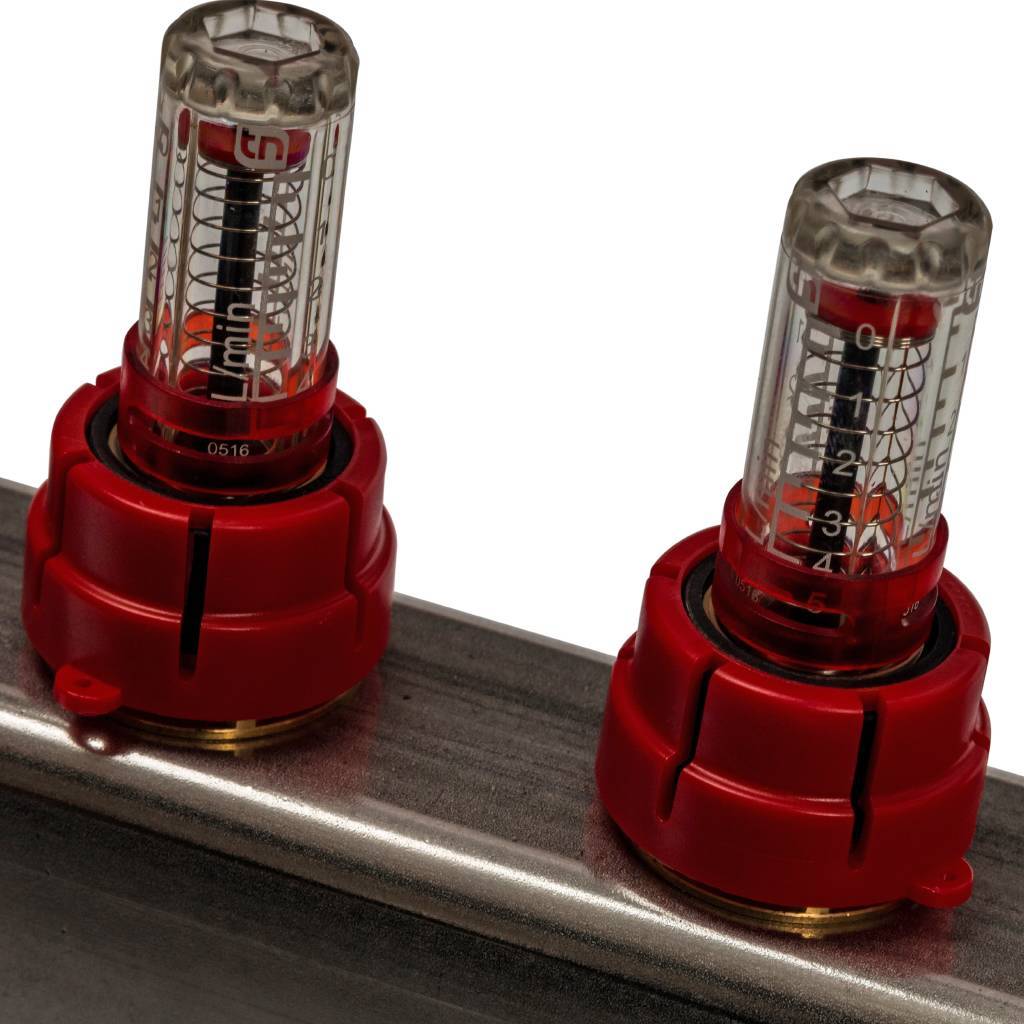 Коллектор из нержавеющей стали в сборе с расходомерами STOUT 9 выходов, SMS 0907 000009