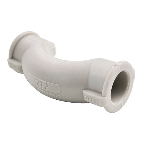 Обводное колено с муфтой короткое PPR 20,  серый, РТП