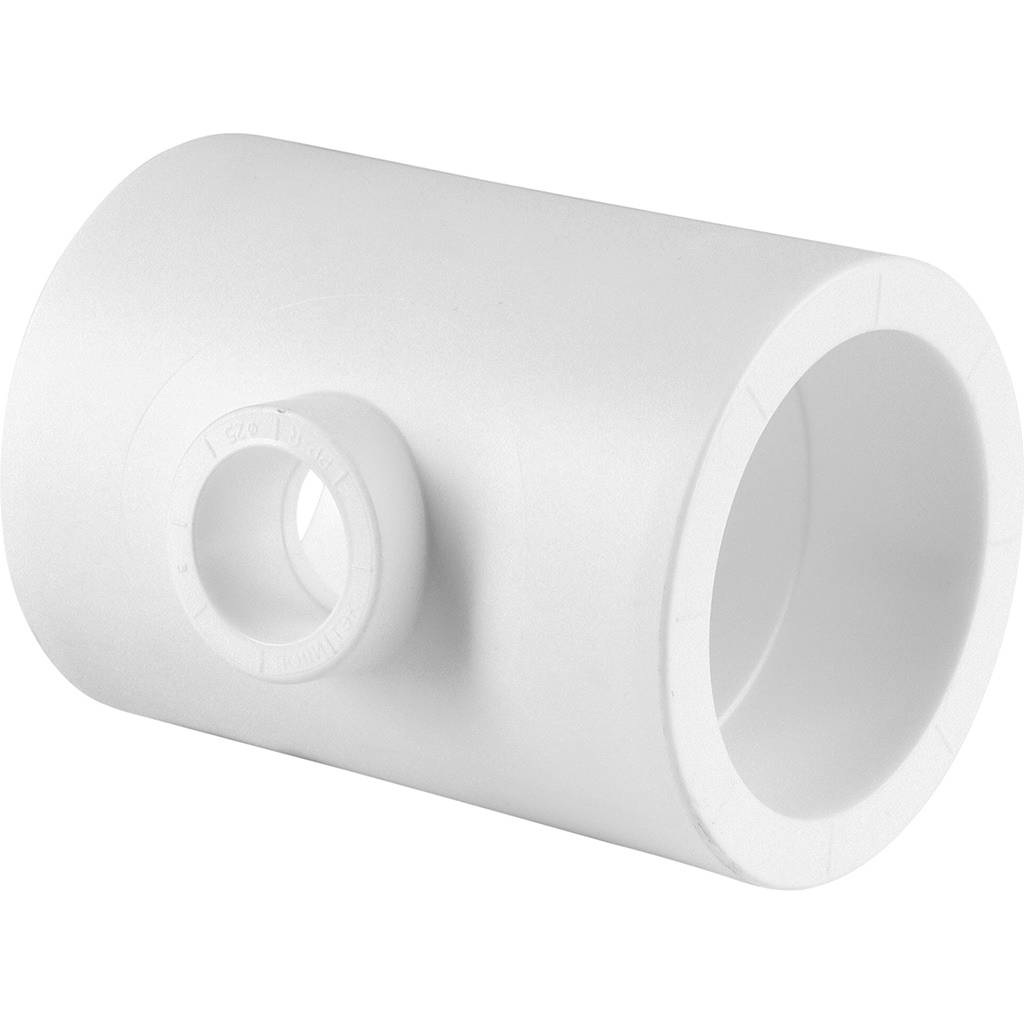 Тройник переходной Политэк 63х25х63 для полипропиленовых труб под сварку (цвет белый)