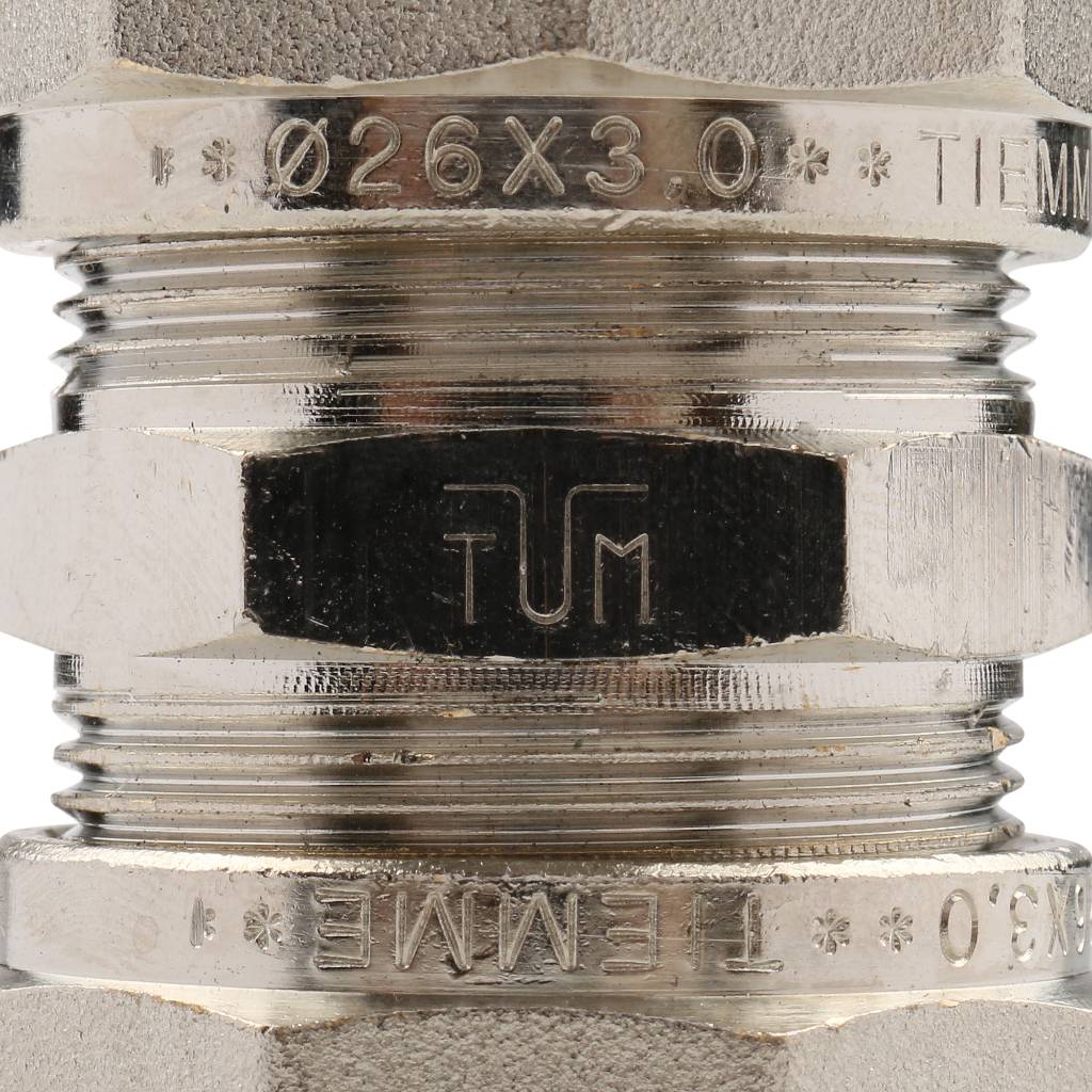 Муфта TIEMME соединительная (26х3.0) для металлопластиковых труб винтовой, 1600045