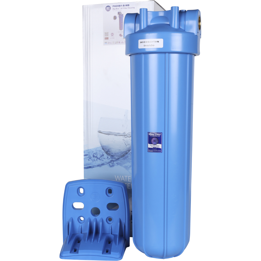 Корпус 20ВВ AquaFilter AQM вход 1 фильтр в сборе (колба, ключ, кронштейн, манометр) без картриджа, FH20B1-B-WB